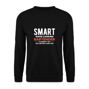 Chemise de barman élégant et beau barman - Sweat-shirt Unisexe - noir - Devant - Alina (178cm) & Michal (187cm)