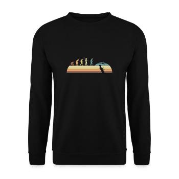 Vintage Retro Evolution Bartender Shirt Gift - Unisex Sweatshirt - black - Front - Alina (178cm) & Michal (187cm)