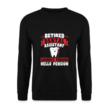 Rentner Pension Pensionist Zahnarzt - Unisex Pullover - Schwarz - Vorne - Alina (178cm) & Michal (187cm)