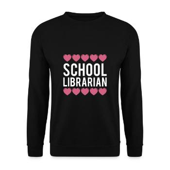 School Librarian Geschenk Schule - Unisex Pullover - Schwarz - Vorne - Alina (178cm) & Michal (187cm)