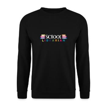 School Librarian Shirt Gift - Unisex Sweatshirt - black - Front - Alina (178cm) & Michal (187cm)