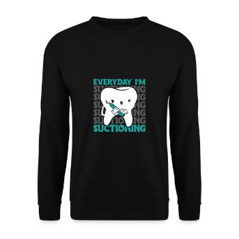 Everyday Im Zahnarzt Shirt Geschenk - Unisex Pullover - Schwarz - Vorne - Alina (178cm) & Michal (187cm)