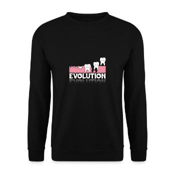 Cadeau Chemise de dentiste Evolution - Sweat-shirt Unisexe - noir - Devant - Alina (178cm) & Michal (187cm)
