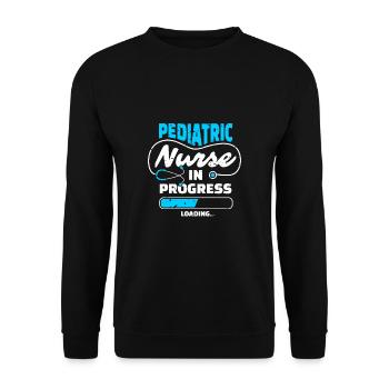 Kinderkrankenschwester Pediatric Nurse Loading - Unisex Sweatshirt - black - Front - Alina (178cm) & Michal (187cm)