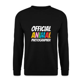Official Animal Photographer Shirt Tier Fotograf - Unisex Sweatshirt - black - Front - Alina (178cm) & Michal (187cm)