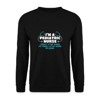 In A Pediatric Nurse Pediatric Nurse Shirt - Unisex Sweatshirt - black - Front - Alina (178cm) & Michal (187cm)