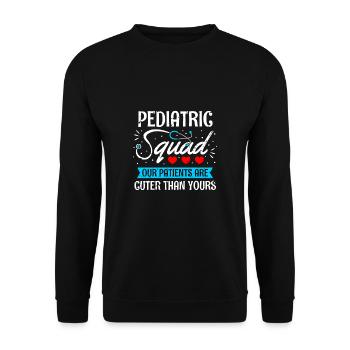 Kinderkrankenschwester Squad Shirt - Unisex Pullover - Schwarz - Vorne - Alina (178cm) & Michal (187cm)