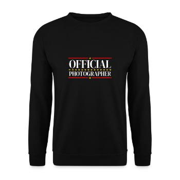 Photographe officiel Chemise Cadeau Photographe - Sweat-shirt Unisexe - noir - Devant - Alina (178cm) & Michal (187cm)
