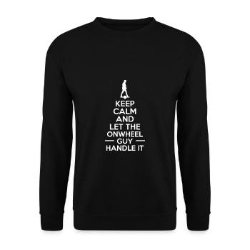 Keep Calm And Let The Onewheel Guy Handle It - Unisex Pullover - Schwarz - Vorne - Alina (178cm) & Michal (187cm)