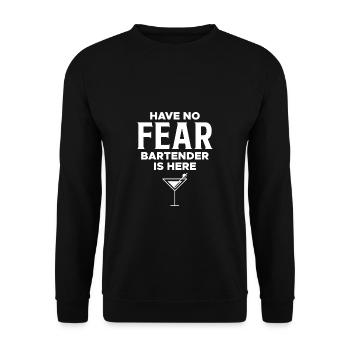 N’ayez pas peur Barman est ici - Sweat-shirt Unisexe - noir - Devant - Alina (178cm) & Michal (187cm)