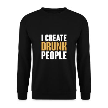 I Create Drunk People Shirt Geschenk - Unisex Pullover - Schwarz - Vorne - Alina (178cm) & Michal (187cm)
