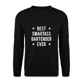 Meilleure chemise de barman Smartass - Sweat-shirt Unisexe - noir - Devant - Alina (178cm) & Michal (187cm)