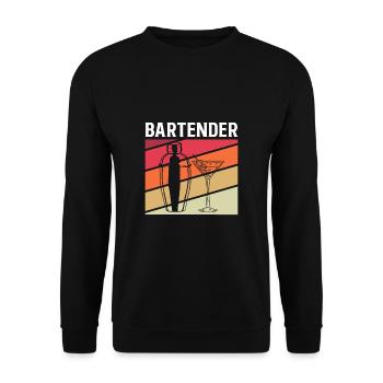Cadeau de chemise de barman - Sweat-shirt Unisexe - noir - Devant - Alina (178cm) & Michal (187cm)