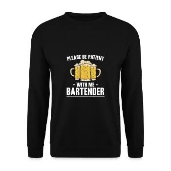 S’il vous plaît soyez patient avec moi Barman - Sweat-shirt Unisexe - noir - Devant - Alina (178cm) & Michal (187cm)