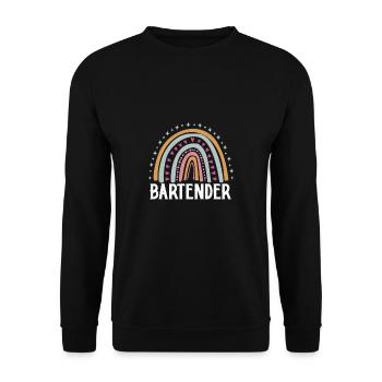 Cadeau de chemise de barman - Sweat-shirt Unisexe - noir - Devant - Alina (178cm) & Michal (187cm)