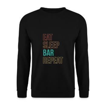 Eat Sleep Bar Repeat Shirt Bartender Barkeeper - Unisex Sweatshirt - black - Front - Alina (178cm) & Michal (187cm)