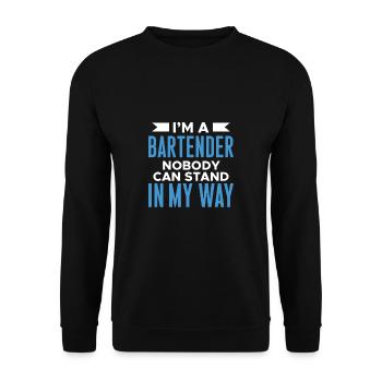 At A Bartender Nobody Can Stand In My Way - Unisex Sweatshirt - black - Front - Alina (178cm) & Michal (187cm)