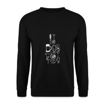Cadeau de chemise de barman - Sweat-shirt Unisexe - noir - Devant - Alina (178cm) & Michal (187cm)