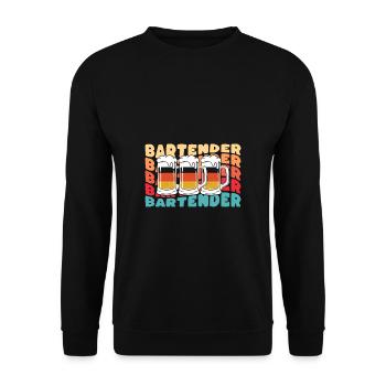 Bartender Bartender Shirt Gift Vintage - Unisex Sweatshirt - black - Front - Alina (178cm) & Michal (187cm)