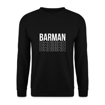 Barman Barman Shirt Cadeau - Sweat-shirt Unisexe - noir - Devant - Alina (178cm) & Michal (187cm)
