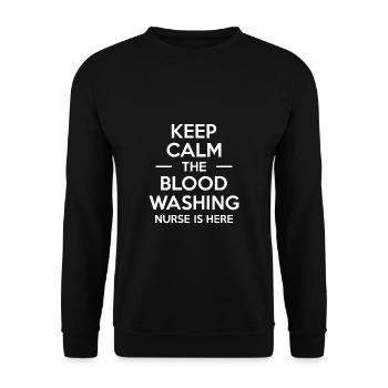Restez calme L’infirmière du lavage de sang Will est là - Sweat-shirt Unisexe - noir - Devant - Alina (178cm) & Michal (187cm)