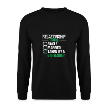 Bartender Relationship Status Shirt - Unisex Sweatshirt - black - Front - Alina (178cm) & Michal (187cm)