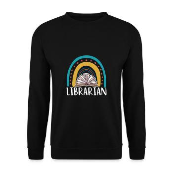 Librarian Shirt Geschenk - Unisex Pullover - Schwarz - Vorne - Alina (178cm) & Michal (187cm)