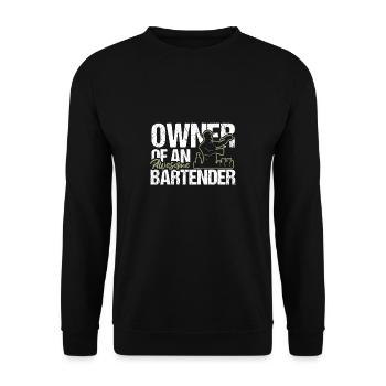 Propriétaire d’une chemise de barman géniale - Sweat-shirt Unisexe - noir - Devant - Alina (178cm) & Michal (187cm)