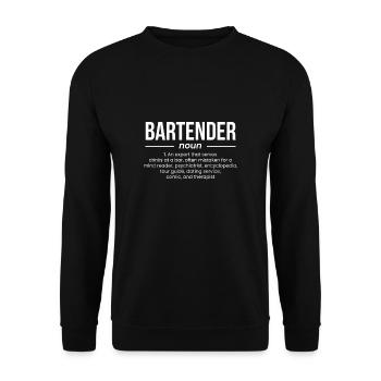 Bartender Definition Shirt Gift - Unisex Sweatshirt - black - Front - Alina (178cm) & Michal (187cm)