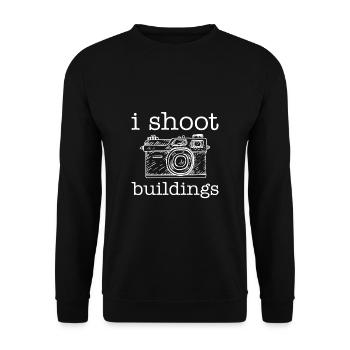 I Shoot Buildings Shirt Gift Photographer - Unisex Sweatshirt - black - Front - Alina (178cm) & Michal (187cm)