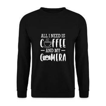 All I Need Is Coffee And My Camera - Unisex Sweatshirt - black - Front - Alina (178cm) & Michal (187cm)