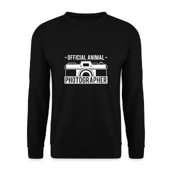 Official Animal Photographer Shirt Animals Photographer - Unisex Sweatshirt - black - Front - Alina (178cm) & Michal (187cm)