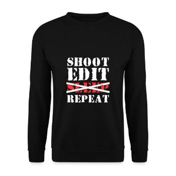 Shoot Edit Sleep Repeat Shirt - Sweat-shirt Unisexe - noir - Devant - Alina (178cm) & Michal (187cm)