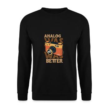 Analog était un meilleur cadeau de chemise de photographe - Sweat-shirt Unisexe - noir - Devant - Alina (178cm) & Michal (187cm)