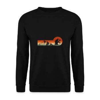 Vintage Retro Fotograf Kamera - Unisex Pullover - Schwarz - Vorne - Alina (178cm) & Michal (187cm)