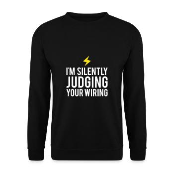 In Silently Judging Your Wiring - Unisex Sweatshirt - black - Front - Alina (178cm) & Michal (187cm)