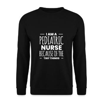 Dans Une infirmière pédiatrique à cause des petites choses - Sweat-shirt Unisexe - noir - Devant - Alina (178cm) & Michal (187cm)