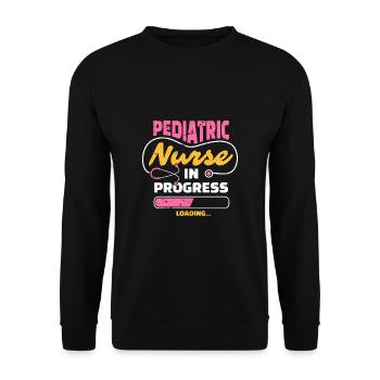 Cadeau de chemise d’infirmière pédiatrique en cours - Sweat-shirt Unisexe - noir - Devant - Alina (178cm) & Michal (187cm)
