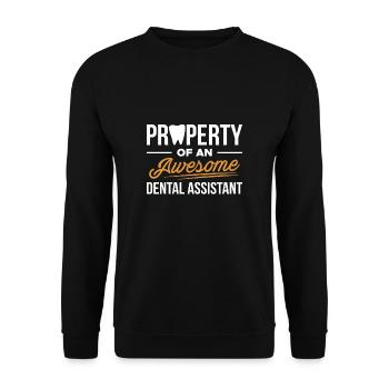 Property Of An Awesome Dental Assistant - Unisex Sweatshirt - black - Front - Alina (178cm) & Michal (187cm)