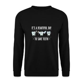 Its A Beautiful Day To Save Teeht Shirt - Unisex Sweatshirt - black - Front - Alina (178cm) & Michal (187cm)