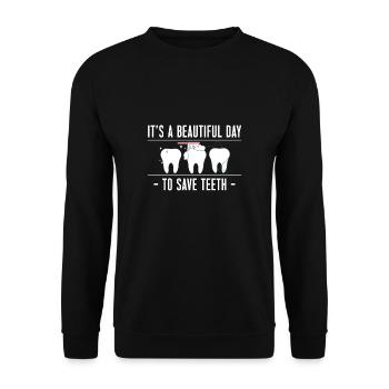 Its A Beautiful Day To Save Teeht Shirt - Unisex Sweatshirt - black - Front - Alina (178cm) & Michal (187cm)
