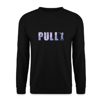 Pull Clay Pigeon Shooting Shirt Gift - Unisex Sweatshirt - black - Front - Alina (178cm) & Michal (187cm)