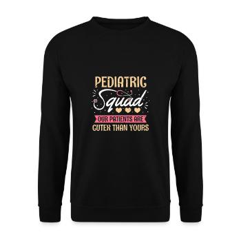 Cadeau de chemise d’escouade pédiatrique - Sweat-shirt Unisexe - noir - Devant - Alina (178cm) & Michal (187cm)