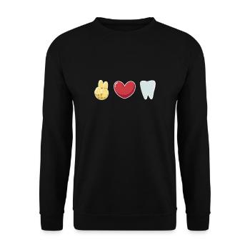 Peace Love Zahn - Unisex Pullover - Schwarz - Vorne - Alina (178cm) & Michal (187cm)