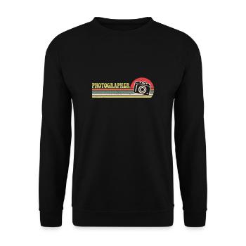 Cadeau de chemise de photographe rétro vintage - Sweat-shirt Unisexe - noir - Devant - Alina (178cm) & Michal (187cm)