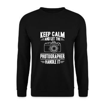 Keep Calm And Let The Photographer Handle It - Unisex Sweatshirt - black - Front - Alina (178cm) & Michal (187cm)