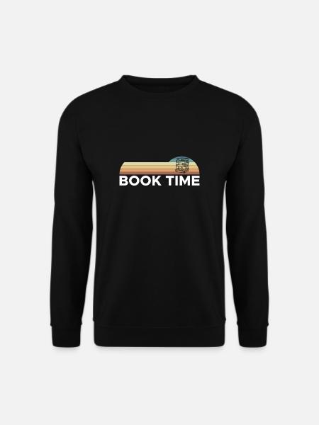Vintage Retro Book Time Shirt Geschenk - Unisex Pullover - Schwarz