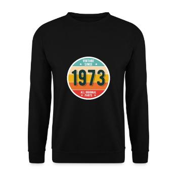 50e anniversaire Vintage depuis 1973 Chemise - Sweat-shirt Unisexe - noir - Devant - Alina (178cm) & Michal (187cm)