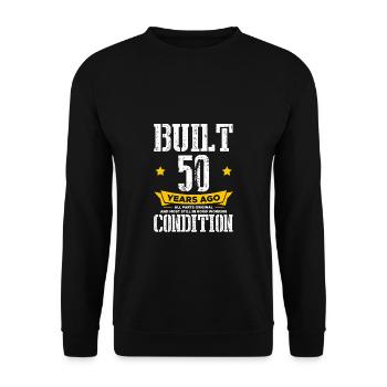 Construit il y a 50 ans Chemise 1973 - Sweat-shirt Unisexe - noir - Devant - Alina (178cm) & Michal (187cm)