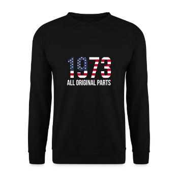 USA Flag America Flag 1973 Cadeau de chemise - Sweat-shirt Unisexe - noir - Devant - Alina (178cm) & Michal (187cm)